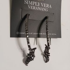 Sparkly black bat earrings